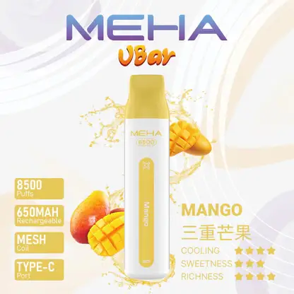 MEHA-8500口-VBar小白條-5.webp 【MEHA魅嗨】小白條8500口一次性小煙|3%丁鹽平順擊喉感|現貨免運專區