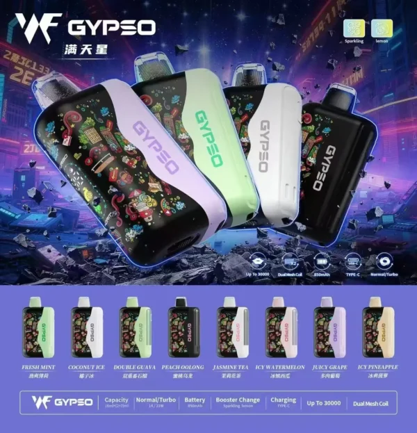 【GYPSO 滿天星】30000口拋棄式電子煙｜18ml巨量油艙 × Dual Mesh雙網芯｜台灣現貨秒發