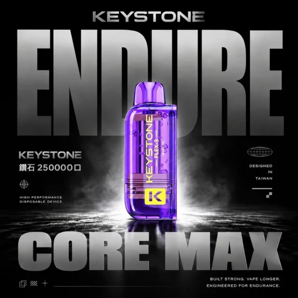 ChatGPT Image 2026年8月7日 下午07_03_40 買一盒煙彈送主機【KEYSTONE FLEX-3 鑰石】25000口換彈式電子煙套裝|15ml透明油艙 × 三段功率調節|台灣現貨秒發